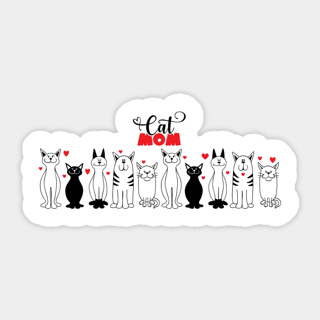 Cat Mom Sticker by CraftyBeeDesigns